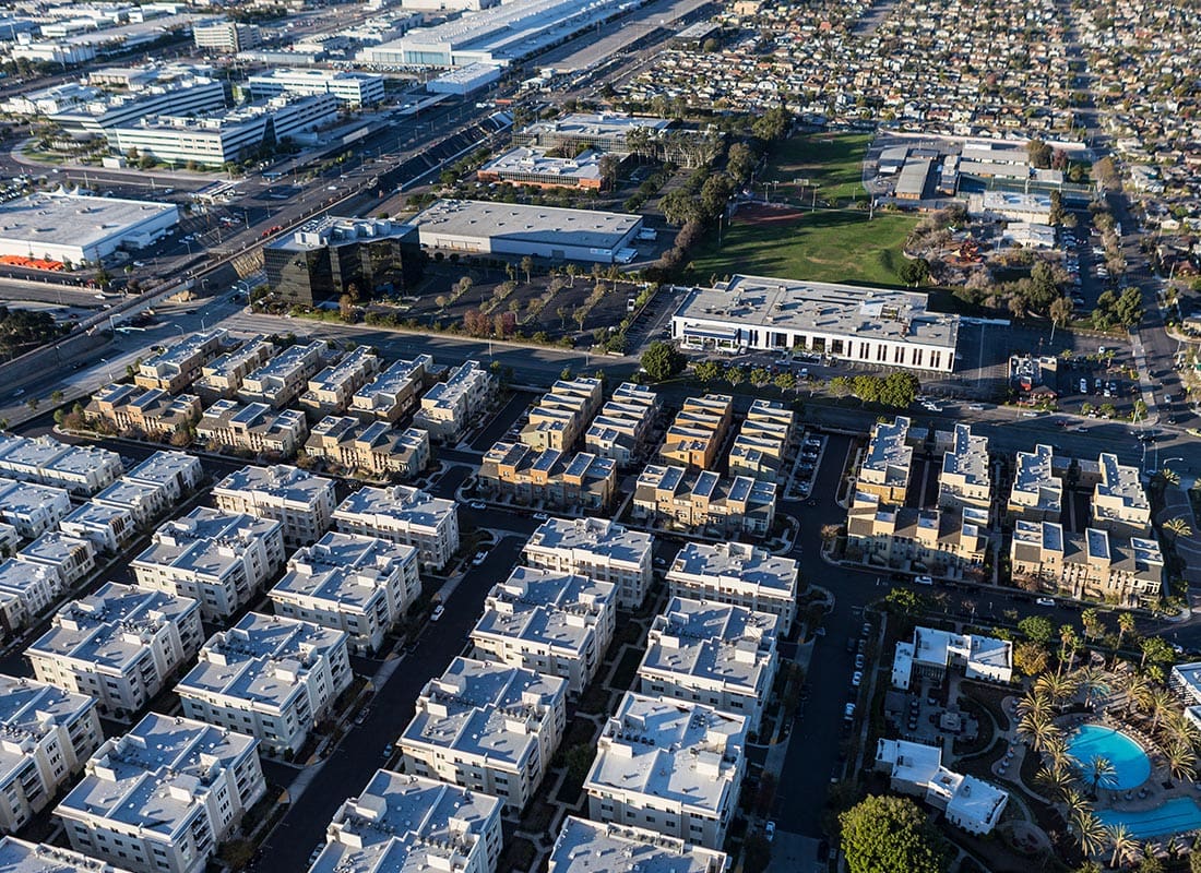 El Segundo, CA - Aerial View of El Segundo, CA With Apartments